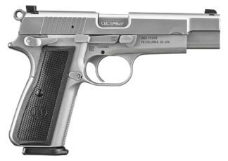 FN High Power 9mm Semi-Auto Pistol, 4.7 in Barrel, Driftable Dovetail Sights, Stainless