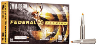 Federal Premium 7mm-08 Remington 140 Grain Trophy Bonded Tip, 20 Rounds