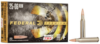 Federal Premium .25-06 Remington 100gr Barnes TSX Rifle Ammunition, 20 Rounds