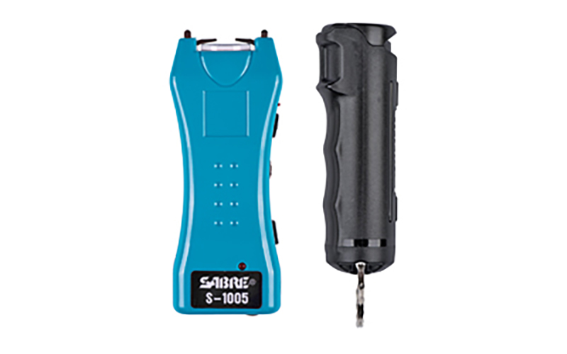 Sabre S5TQ-F15BKOC Protection Pack Stun Gun and Black Pepper Spray, Turquoise, 6 in Case