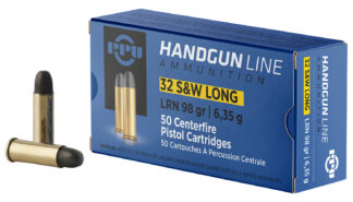PPU PPH32SW .32 S&W Long 98gr LRN 50rd Box Brass-Cased Boxer-Primed