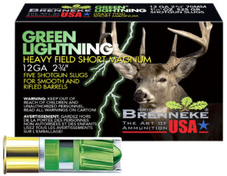 Brenneke Green Lightning Heavy Field 12 Gauge 2.75 in 1 1/4 oz Slug 5-Round Box