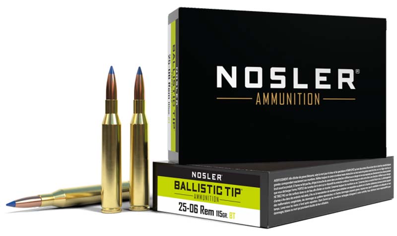 Nosler 25-06 Remington 115 gr Ballistic Tip BTSP Rifle Ammunition, 20 Rounds/Box