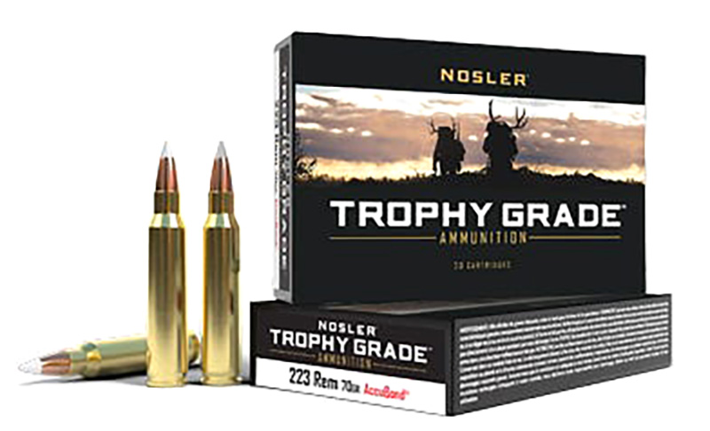 NOSLER Trophy Grade 223 Rem/5.56 NATO 70gr AccuBond AB SP 20 Rounds Per Box