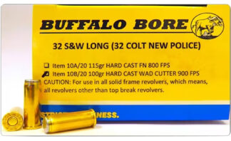 Buffalo Bore 32 S&W Long 100 gr Hard Cast Wadcutter 20 Rounds Per Box
