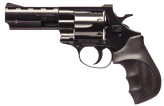 Weihrauch Guns EARB3574 Windicator  357 Mag 6rd 4" Blued Steel Barrel & Cylinder, Compact Blued Steel Frame w/Exposed Hammer, Ramp Front/Fixed Rear Sights, Finger Grooved Black Rubber Grip
