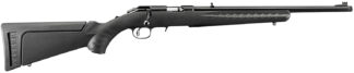 Ruger 8322 American Rimfire Full Size 22 WMR 9+1 18" Satin Blued Threaded Barrel & Alloy Steel Receiver w/Integral Scope Mount, Black Fixed Synthetic Stock, Right Hand