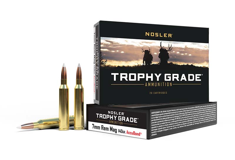 Nosler Trophy Grade 7mm Rem Mag 140 gr AB SP Ammo, 20 Rounds Per Box