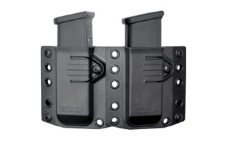 Bravo Concealment Double Mag Pouch for Glock 43X and P365 Magazines, Medium, Black Polymer