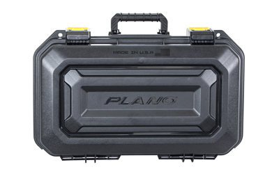 Plano All Weather 2 Four Pistol Case, Thick-Wall Polypropylene, Black/Yellow