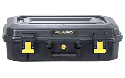 Plano All Weather 2 Four Pistol Case, Thick-Wall Polypropylene, Black/Yellow