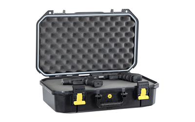 Plano All Weather 2 Four Pistol Case, Thick-Wall Polypropylene, Black/Yellow