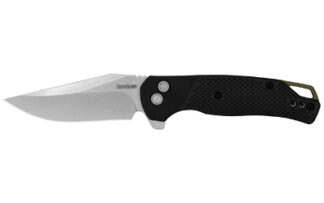 Kershaw Runoff 3.1 in Clip Point Folding Knife, Stone Washed, Button Lock