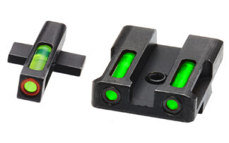 Hi-Viz LiteWave H3 Tritium/LitePipe Sights, Fits Springfield XD/XDS/XDE/XDM, Green Front/Orange Ring, Green Rear