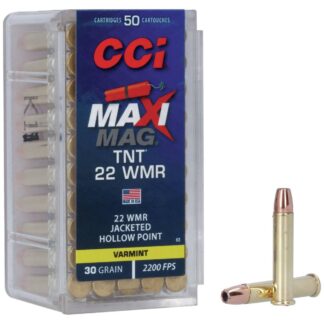 CCI Maxi-Mag TNT .22 WMR 30 gr Jacketed Hollow Point 50 Rounds