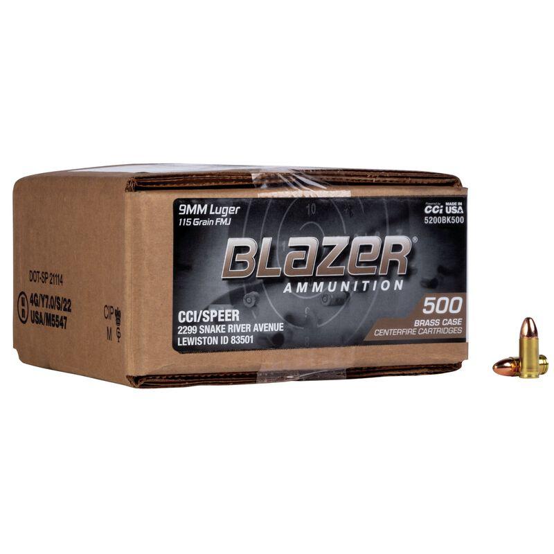 CCI Blazer Brass Handgun 9mm Luger 115 gr FMJ 500 Rounds