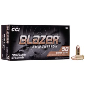 CCI Blazer Brass 9mm Luger 124 gr FMJ 50-Round Box