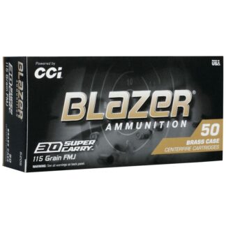 CCI Blazer Brass .30 Super Carry 115 gr FMJ 50-Round Box