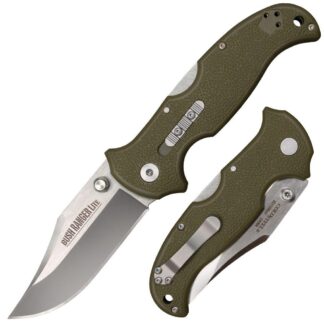 Cold Steel Bush Ranger Lite Rocker Lock Knife, 3.5 in Satin Blade, OD Green GFN