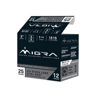 Migra Stack Load 12ga 3 in Steel Shotshells #4 & #6, 1-1/4 oz, 1515 fps (25 Rounds)