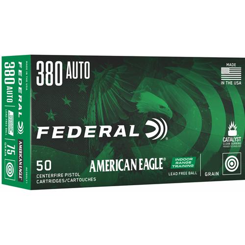 Federal American Eagle IRT Lead Free Handgun Ammunition .380 Auto 70gr 1110 fps 50/ct