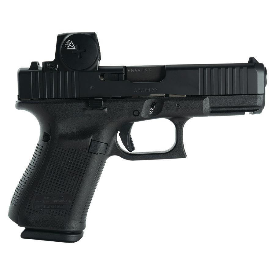 Glock V-Series Model 19 Semi-Auto 9mm Luger, 4.02 in Barrel, Black Cerakote, 15 Rounds, right side view