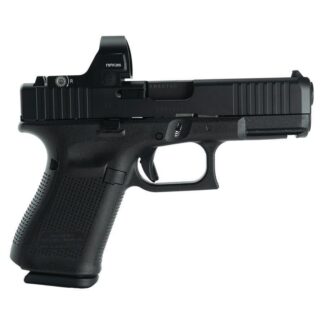 Glock V-Series Model 19 9mm Luger Semi-Auto 4.02 in Black Cerakote, 15-Round Magazines, RFX35 Green Dot, right side view