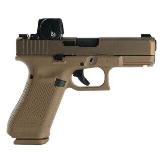 Glock V-Series Model 19 9mm Semi-Auto 4.02 in Barrel FDE Cerakote 15-Round Magazines, right side view