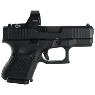 Glock V-Series Model 26 9mm Semi-Auto 3.43 in Barrel Blk Cerakote W/Viridian RFX35 Green Dot, right side view