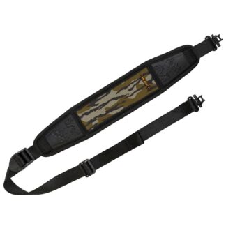 GSM Muddy Pathfinder Rifle Sling, Quick Detach, Neoprene, Black/Mossy Oak Bottomland