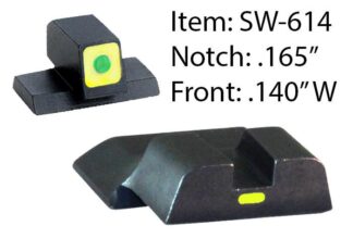 Ameriglo CAP Tritium Night Sights for S&W M&P, Green Tritium Front and LumiGreen Rear