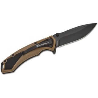 Battenfeld Smith & Wesson Extreme Ops Spring-Assisted Folding Knife 3.25 in Drop Point Black/Tan