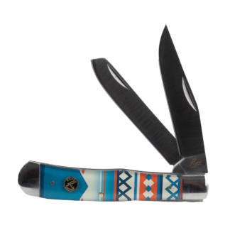 Rock Ridge Outdoors Roper Trapper Sunset Series Knife, 3.25 in Blade, 4.125 in Closed, 2 Blades