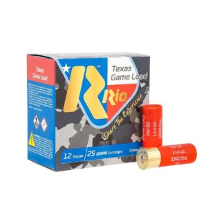 Rio Ammunition Texas Game Load 36 HV 12 Gauge 2-3/4 in #7.5 1-1/4 oz 25 Rounds Per Box
