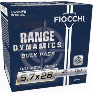 Fiocchi Range Dynamics 5.7x28mm FMJ Brass 150 Rounds Per Box