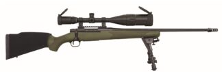 Mossberg Patriot Night Train .300 Winchester Magnum Bolt Action Rifle, 24 in, 3+1, Matte Blued/OD Green