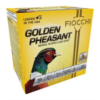 Fiocchi Golden Pheasant 16 Gauge 2 3/4 in #5 Shot 25-Round Box Nickel-Plated Lead