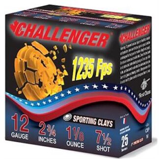 Challenger Ammo 12 Gauge 2 3/4 in Sporting Clay Shells, 1-1/8 oz, #7.5 Shot