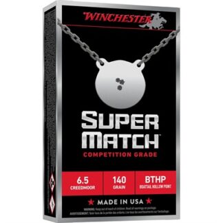 Winchester Super Match 6.5mm Creedmoor 140 Grain Boat Tail Hollow Point (BTHP), 20 Rounds