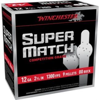 Winchester Super Match 12 Gauge 2 3/4 in 00 Buck 9-Pellet 25 Rounds Per Box