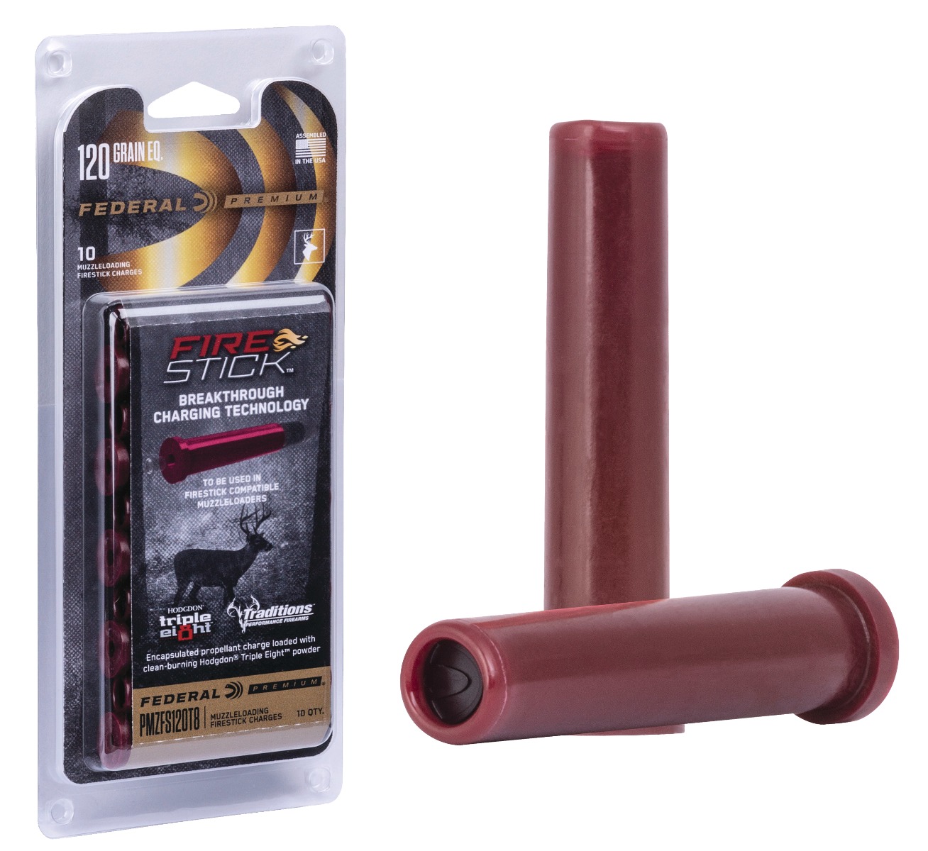 Federal Premium FireStick .50 Cal 120 Grain Triple Eight Powder Charges, 10 Rounds