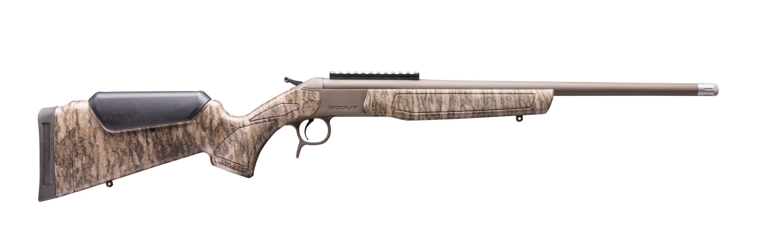 CVA Scout Spur .410 Bore Break Action Shotgun, 22 in, Patriot Brown/Mossy Oak Bottomlands