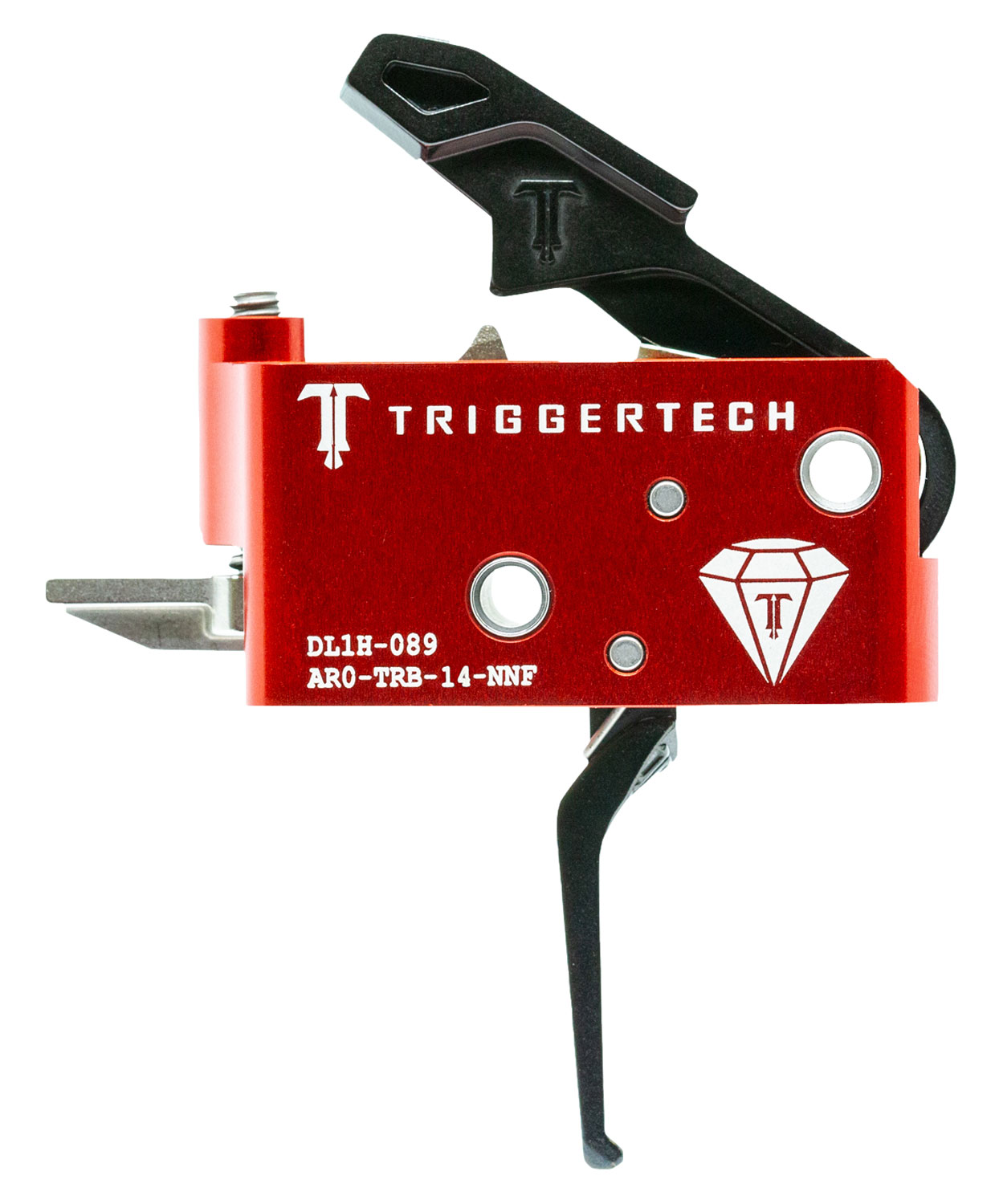TriggerTech Diamond Two-Stage Flat Trigger (AR-15) Adjustable 1.5-4.0 lb, Black Finish, Right-Hand