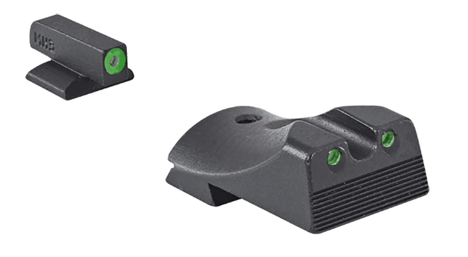 Meprolight 412183111 Hyper-Bright Tritium Sight Set for Kimber 1911 Slant, Green Front/Black Rear