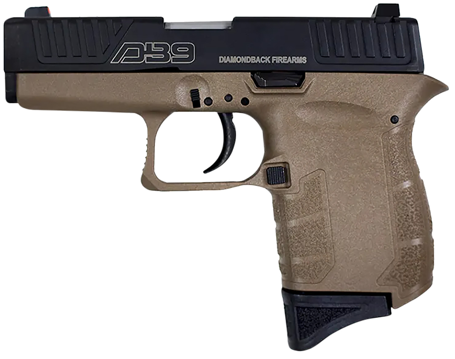 Diamondback DB0200P061 DB9 Gen4 Micro-Compact Frame 9mm Luger 6+1, 3.10" Stainless Steel Barrel, Black Nitride Serrated Stainless Steel Slide, Flat Dark Earth Polymer Frame & Grip