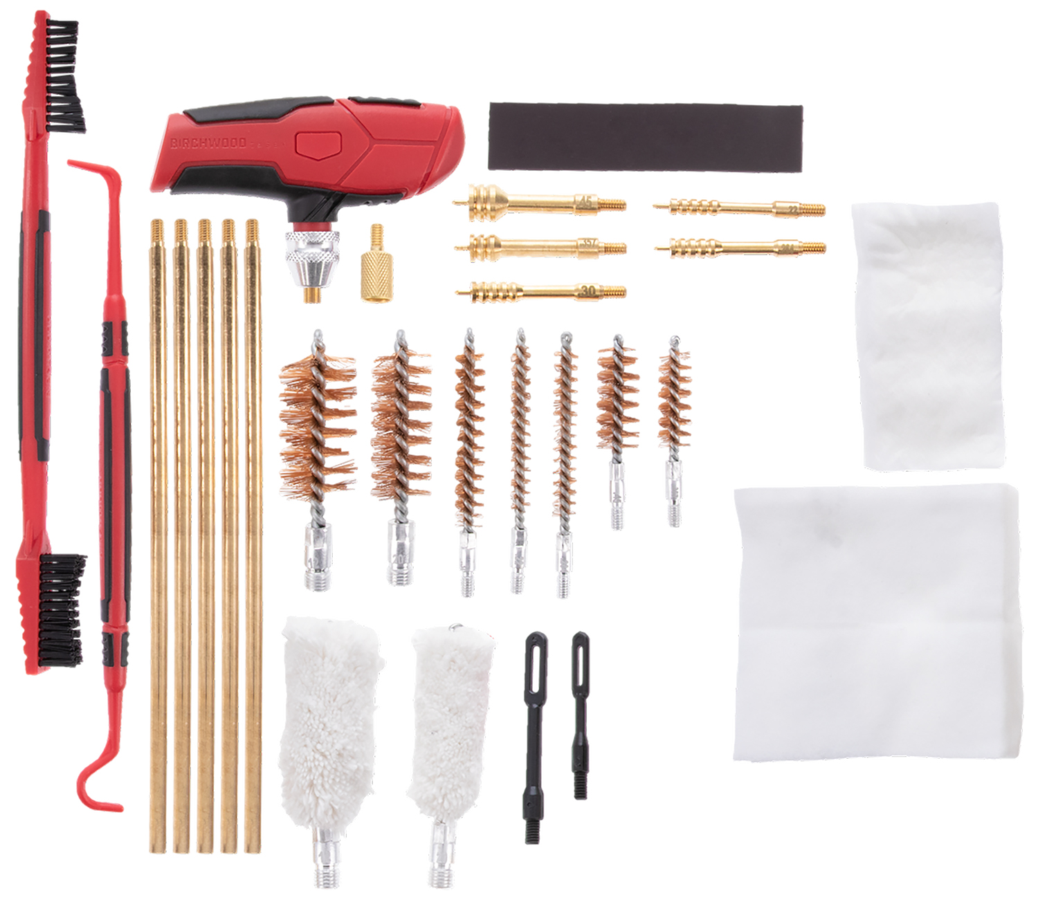 Birchwood Casey Universal Cleaning Kit UNVCLNKIT Multi-Caliber/Multi-Gauge 22-Piece Black/Red