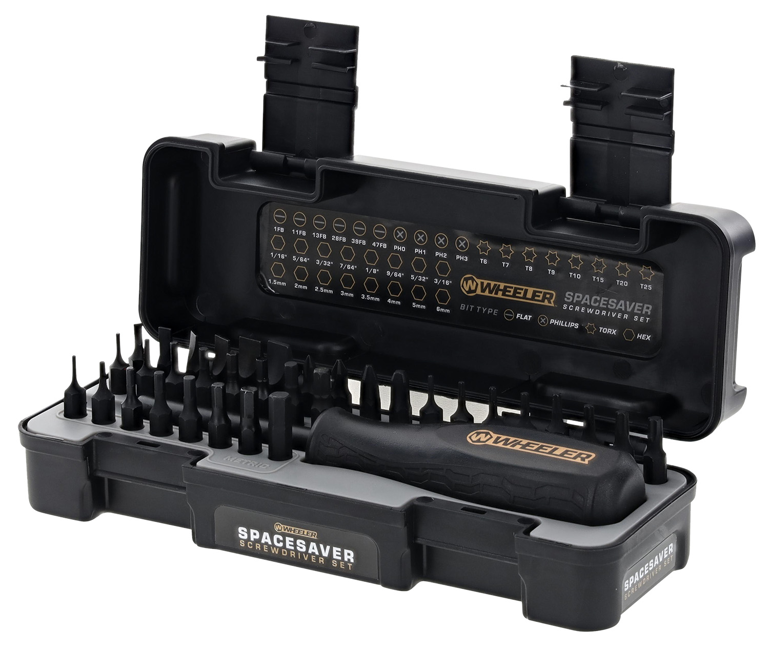 Wheeler Engineering SpaceSaver Screwdriver Set Black 36 Pieces