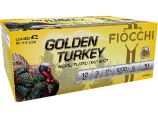 Fiocchi Golden Turkey 12 Gauge 3 in #5 Nickel-Plated Lead, 10 Rounds Per Box