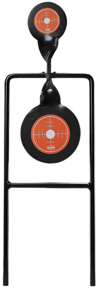 Champion 40875 Centerfire Double Gong Spinner Target, 3 in/4.7 in, Black/Orange Steel, Standing