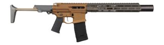 Q LLC HB300BLK7INHBSILFDEANO Honey Badger SD 300 Blackout 7" Tan Anodized Picatinny Rail Receiver, M-LOK Handguard ,2 Position PDW, Black Polymer Grip